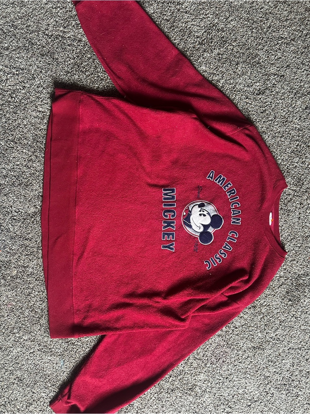 Disney Red Mickey Crewneck Sweatshirt with Navy Accents
